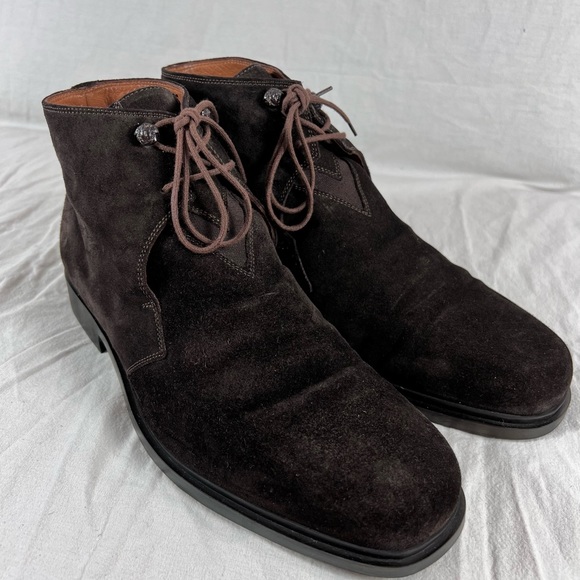 GIANNI VERSACE Authentic Brown Suede Leather Medusa Ankle Boots Size 8.5 US - Picture 8 of 12